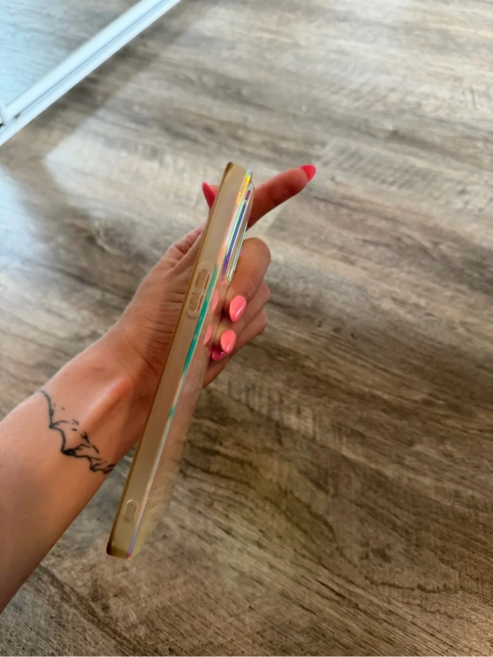 iPhone 13 Pro Max Iridescent Orange Phone Case - Unbranded Elegant Sheen
